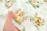 Baby Duck Patterned Organic 40s Fabric made in Korea by the Yard 36" by 55" or 90cm x 140cm