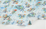 Baby Sea Turtle Patterned Organic 40s Fabric made in Korea by the Yard 36" by 55" or 90cm x 140cm