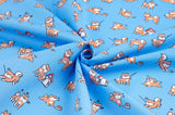 Shiba Dog Puppy Patterned Organic 40s Fabric made in Korea by the Half Yard 36" by 55" or 90cm x 140cm