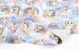 Baby Munchkin Cat Kitten Patterned Organic 40s Fabric made in Korea by the Yard 36" by 55" or 90cm x 140cm