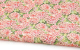 French Hydrangea Flower Cotton Linen Patterned OEKO-TEX Fabric made in Korea, Half Yard 45cm x 135cm or 18"x 53"