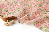 French Hydrangea Flower Cotton Linen Patterned OEKO-TEX Fabric made in Korea, Half Yard 45cm x 135cm or 18"x 53"