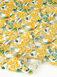 Spring Forsythia Flower Patterned Eco Friendly Mulberry Pulp Rayon Fabric made in Korea by the Yard