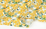 Spring Forsythia Flower Patterned Eco Friendly Mulberry Pulp Rayon Fabric made in Korea by the Yard