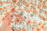 Apricot Flower Patterned Eco Friendly Mulberry Pulp Rayon Fabric made in Korea by the Yard