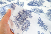 Vintage Toiled de Jouy Blois Shateauw Patterned Eco Friendly Mulberry Pulp Rayon Fabric made in Korea by the Yard