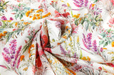 Peach of Flower Big Floral Patterned Eco Friendly Mulberry Pulp Rayon Fabric made in Korea by the Yard