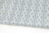 Blue Sentimental Flower Stripe Patterned Fabric Cotton made in Korea by the Half Yard