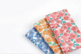 Shine Camellia Flower Patterned Fabric Cotton made in Korea by the Half Yard