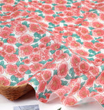 Shine Camellia Flower Patterned Fabric Cotton made in Korea by the Half Yard