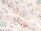 小兔子與泰迪熊圖案布料韓國製造半碼
