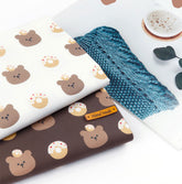 Cute Donut Bear Patterned Fabric made in Korea by the Half Yard