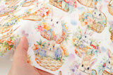 Flower Lovely Baby Bunny Rabbit Patterned Fabric made in Korea by the Half Yard