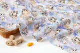 Cute Cat Kitty with Flower Patterned Fabric made in Korea by the Half Yard