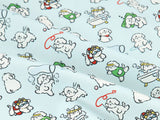 Cute Dog Puppy Maltese Day Patterned Fabric made in Korea by the Half Yard