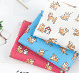 Cute Dog Puppy Shiba Day Patterned Fabric made in Korea by the Half Yard