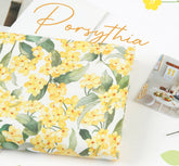 Spring Flower Winter Jasmin Patterned Fabric made in Korea by the Half Yard