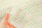 Pastel Tone Flower Yellow Patterned Fabric made in Korea by the Half Yard