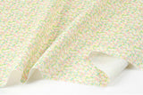 Pastel Tone Flower Yellow Patterned Fabric made in Korea by the Half Yard