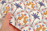 Jungle Cheetah Patterned Fabric Cotton made in Korea by the Half Yard