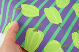Green Stripe Piment Bell Pepper Patterned Fabric Cotton made in Korea by the Half Yard