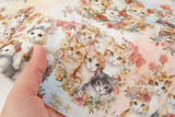 Little Kitty Baby Cat Patterned Fabric Cotton made in Korea by the Half Yard