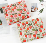 Embroidery Style Strawberry Patterned Fabric Cotton made in Korea by the Half Yard