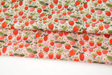 Embroidery Style Strawberry Patterned Fabric Cotton made in Korea by the Half Yard
