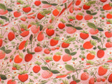Embroidery Style Strawberry Patterned Fabric Cotton made in Korea by the Half Yard