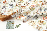 Tea Cup Baby Animals Patterned Fabric Cotton made in Korea by the Half Yard