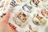 Tea Cup Baby Animals Patterned Fabric Cotton made in Korea by the Half Yard