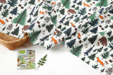 Mountain Forest Animals Fox Bear Rabbit Patterned Fabric Cotton made in Korea by the Half Yard