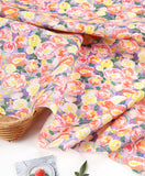 Roman de Rose Flower Patterned Fabric Cotton made in Korea by the Half Yard