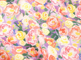 Roman de Rose Flower Patterned Fabric Cotton made in Korea by the Half Yard