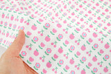 Flower Fruit Apple Cherry Patterned Fabric Cotton made in Korea by the Half Yard