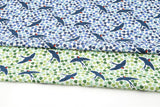 Lucky Swallow Bird Patterned Fabric Cotton made in Korea by the Half Yard