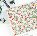 Coco Blanc Flower Patterned Fabric Cotton made in Korea by the Half Yard