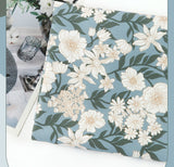 White Peony Lily Hydrangea Patterned Fabric Cotton made in Korea by the Half Yard