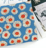 Noir Bloom Daisy Flower Patterned Fabric Cotton made in Korea by the Half Yard