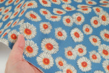 Noir Bloom Daisy Flower Patterned Fabric Cotton made in Korea by the Half Yard