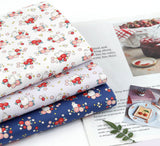 Camellia Flower & Rabbit Patterned Fabric Cotton made in Korea by the Half Yard