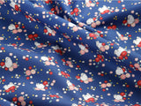 Camellia Flower & Rabbit Patterned Fabric Cotton made in Korea by the Half Yard
