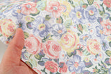 Romantic Pastel Bloom Patterned Fabric DTP printed in Korea by the Half Yard
