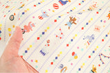 Funny Animal Circus Stripe Patterned Fabric DTP printed in Korea by the Half Yard