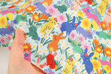 Vivid Muse Rabbit Patterned Fabric DTP printed in Korea by the Half Yard