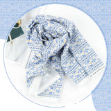 Blue Sentimental Flower Stripe Patterned Double Gauze Fabric made in Korea by the Yard 36" x 61"