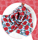 Fruit Juicy Pop Tomato Stripe Patterned Double Gauze Fabric made in Korea by the Yard 36" x 61"