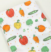 Funny Vegetable Bell Pepper Carrot Patterned Fabric made in Korea by the Half Yard