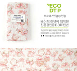 Vintage Pink Lady Ribbon Cotton Linen Patterned OEKO-TEX Fabric made in Korea, Half Yard 45cm x 135cm or 18"x 53"