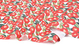 Camellia Flower patterned Fabric made in Korea by Half Yard / 45 X 150cm 18" X 57.5", Cotton Linen